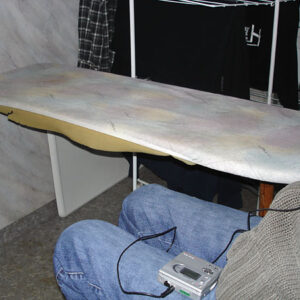 Wall-mounted folding ironing board